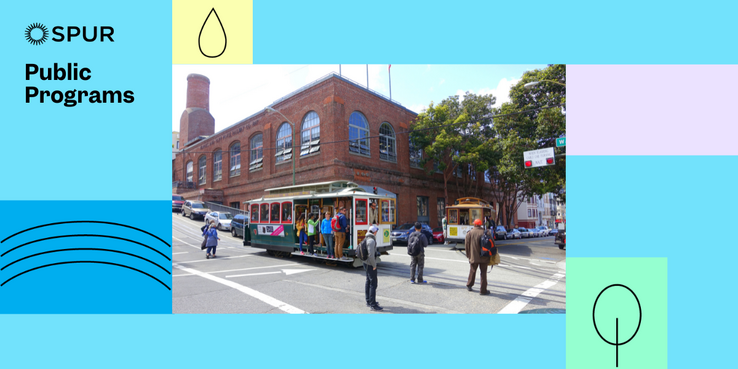 Cable car barn, with cable car in front. 