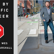 Image of "Killer By A Traffic Engineer" book cover to the left and headshot image of Wes Marshall to the right. 