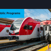 Image of train cars at Caltrain Station in San Francisco